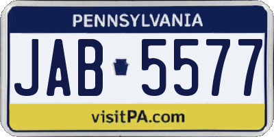 PA license plate JAB5577