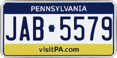 PA license plate JAB5579