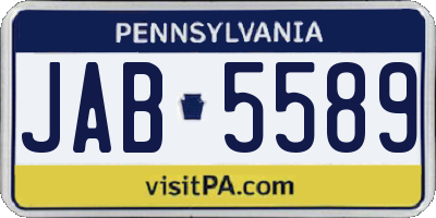 PA license plate JAB5589