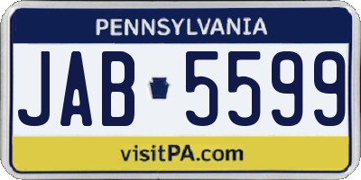 PA license plate JAB5599