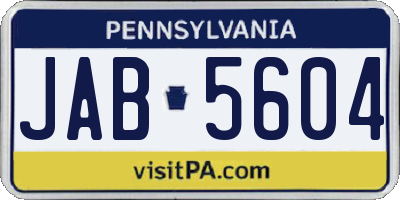 PA license plate JAB5604