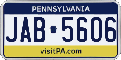 PA license plate JAB5606