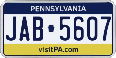 PA license plate JAB5607