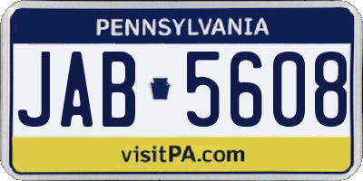 PA license plate JAB5608