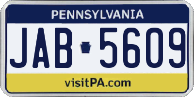 PA license plate JAB5609