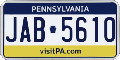 PA license plate JAB5610