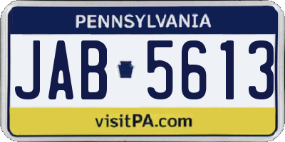 PA license plate JAB5613