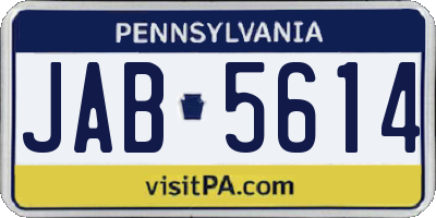 PA license plate JAB5614