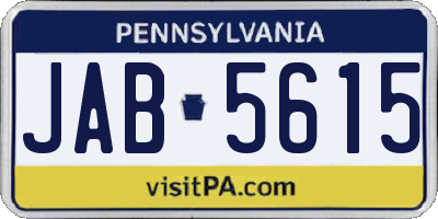 PA license plate JAB5615