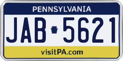 PA license plate JAB5621