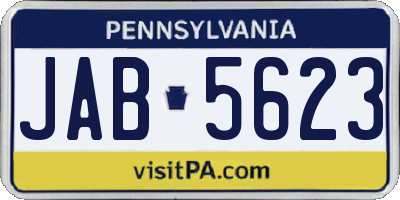 PA license plate JAB5623