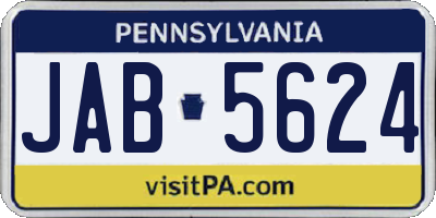 PA license plate JAB5624