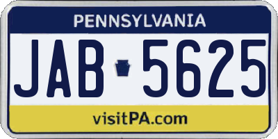 PA license plate JAB5625