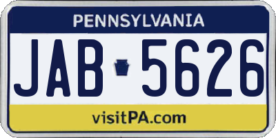 PA license plate JAB5626