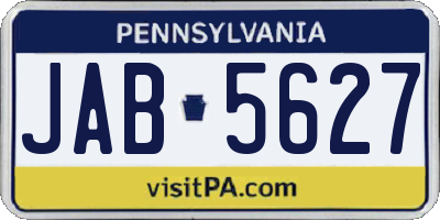 PA license plate JAB5627