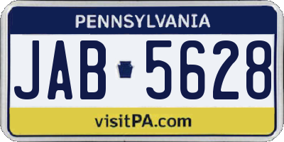 PA license plate JAB5628