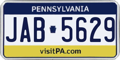 PA license plate JAB5629