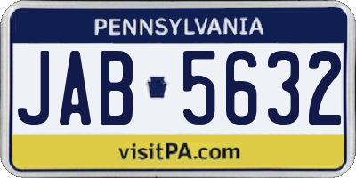 PA license plate JAB5632