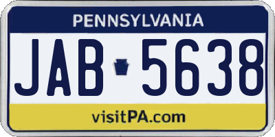 PA license plate JAB5638