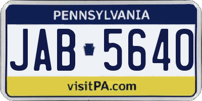 PA license plate JAB5640