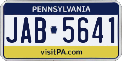 PA license plate JAB5641