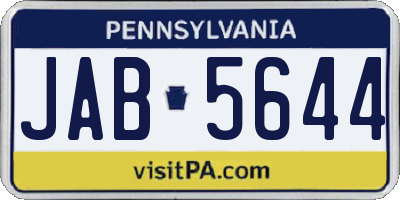 PA license plate JAB5644