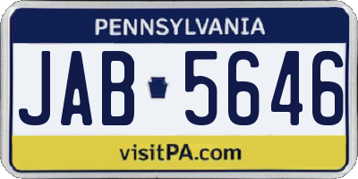 PA license plate JAB5646