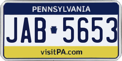 PA license plate JAB5653