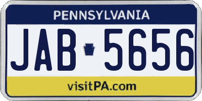 PA license plate JAB5656