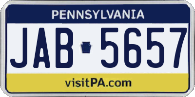 PA license plate JAB5657
