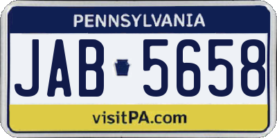 PA license plate JAB5658