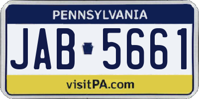 PA license plate JAB5661