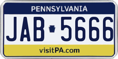 PA license plate JAB5666