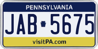 PA license plate JAB5675