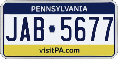 PA license plate JAB5677