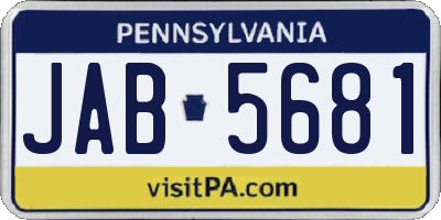 PA license plate JAB5681