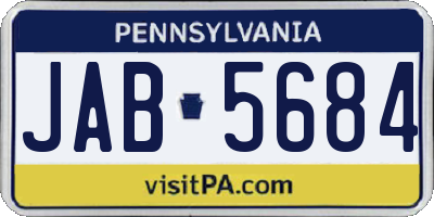 PA license plate JAB5684