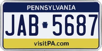 PA license plate JAB5687