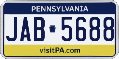 PA license plate JAB5688