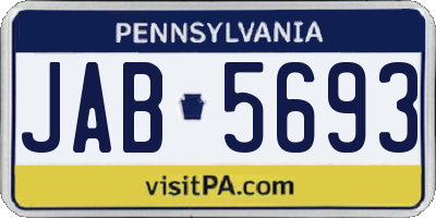 PA license plate JAB5693