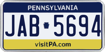 PA license plate JAB5694