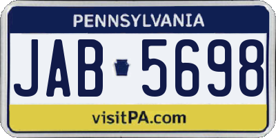 PA license plate JAB5698