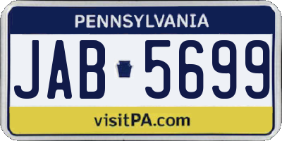 PA license plate JAB5699