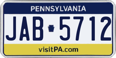 PA license plate JAB5712