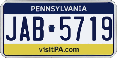 PA license plate JAB5719