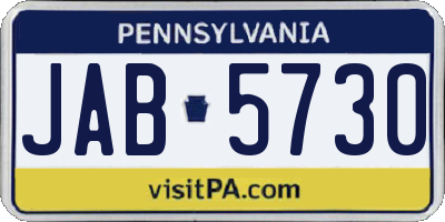 PA license plate JAB5730