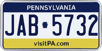 PA license plate JAB5732