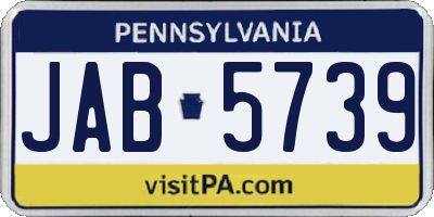 PA license plate JAB5739