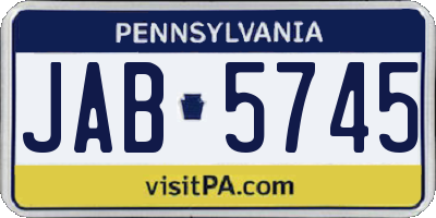 PA license plate JAB5745