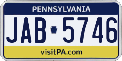 PA license plate JAB5746